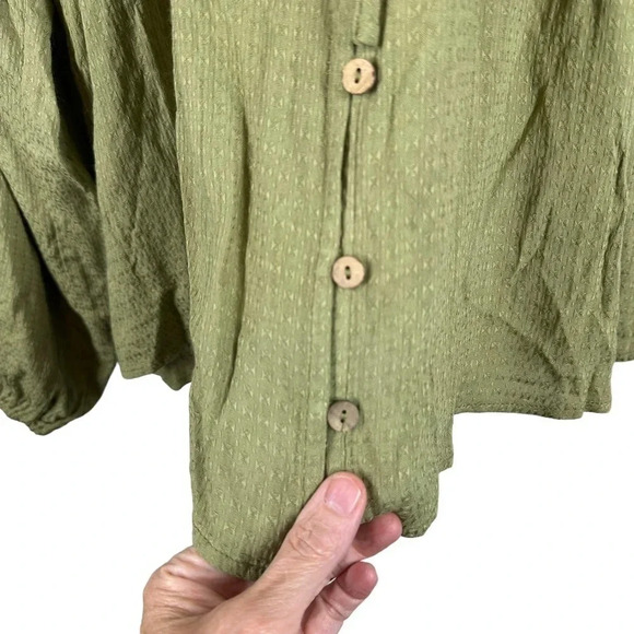 Promesa NWT  Prairie Collar Green Button Front size Small NWT Feminine Girlie - Picture 10 of 11